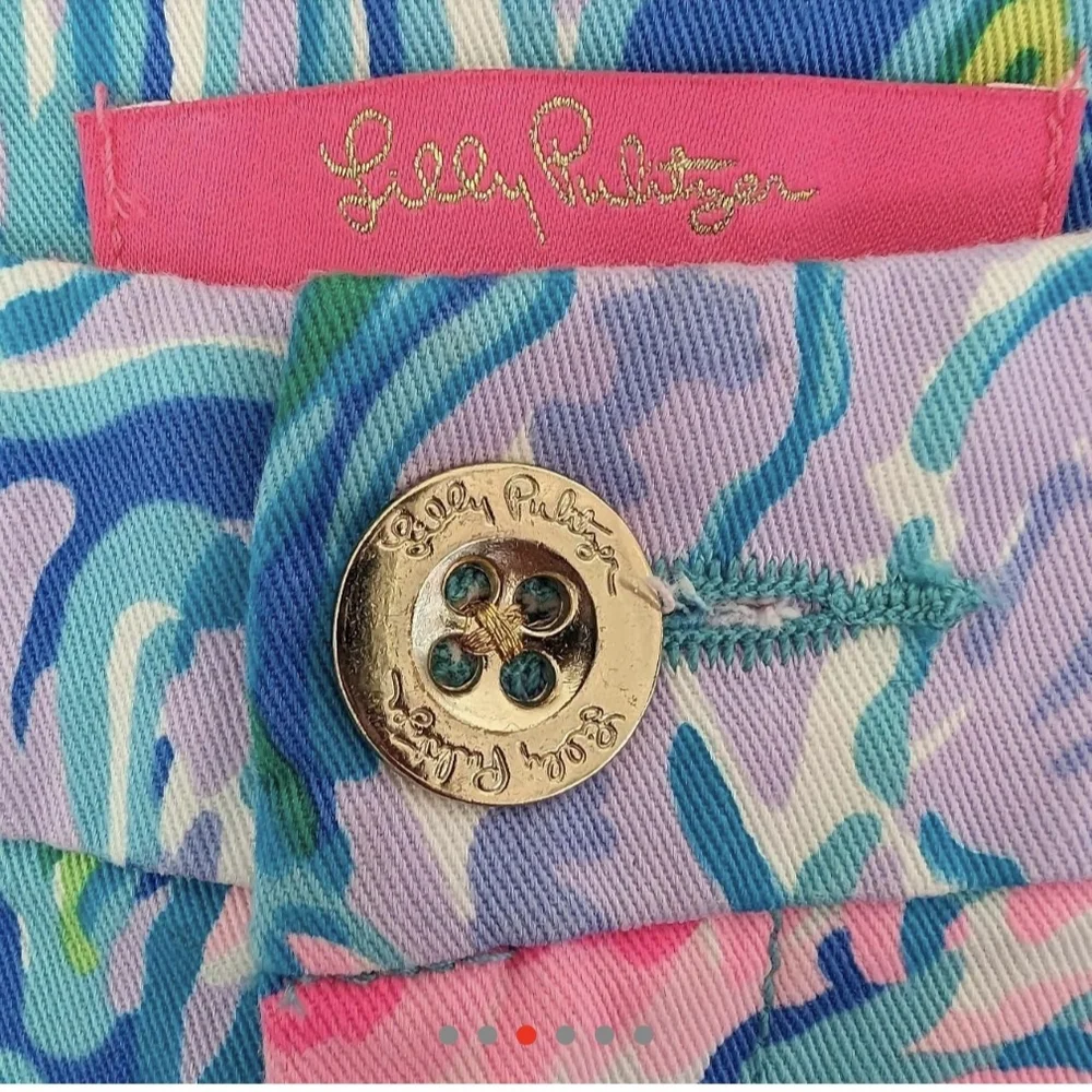 Pre-owned Lilly Pulitzer Pink and Blue High Waist Shorts - Picture 3 of 5